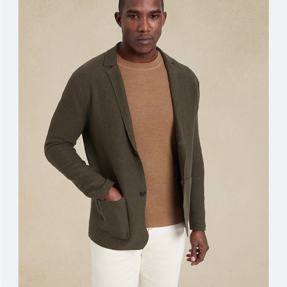 Banana Republic Milanetto Dark Olive Blazer